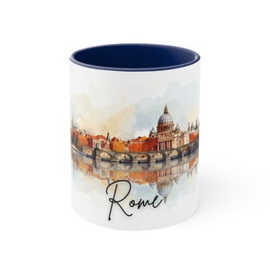 Rome Coffee Mug, Rome Mug, Travel Gift, Summer Holiday, Architecture Landmarks, Design, Ceramic Mugs, Italy, Tevere, Castel Sant&#39;Angelo