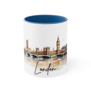 London Coffee Mug, London Mug, Travel Gift, Summer Holiday, Architecture Landmarks, Design, Ceramic Mugs, Great Britain, UK, England