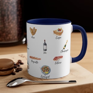 French Cuisine Gift, French Cuisine Mug, French Cuisine Lover, Coffee Mug, Gastronomy Mug, Croissant Mug, Ratatouille Mug, Baguette Mug