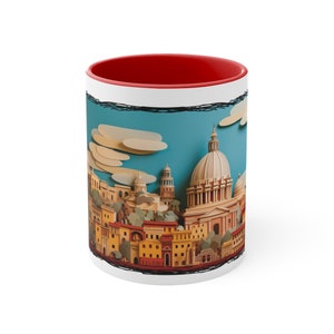 Tazza di Roma, Regalo di Roma, Amante di Roma, Fan di Roma, Tazza regalo di Natale, Tazza da viaggio, Tazza di quilling di carta, Souvenir di Roma, Tazza d'Italia