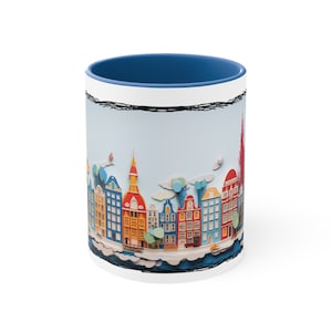 Amsterdam Mug, Amsterdam Gift, Amsterdam Lover, Amsterdam Fan, Christmas Gift Mug, Travel Mug, Paper Quilling Mug, Amsterdam Souvenir