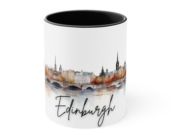 Edinburgh Skyline Coffee Mug, Scottish Souvenir Travel Cup