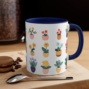 Flowers Mug, Wildflowers, Coffee Mug, Botanical Tea Cup, Floral Nature Mug, Flower Garden Lover Gift, Flower Pots, Cute Flowers, Nature Mug