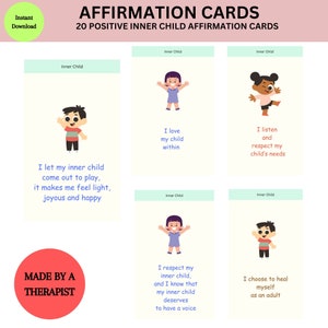 Carte di affermazione, carte flash con citazioni positive, carte di affermazioni, autostima, fiducia, cura di sé, voce del bambino interiore