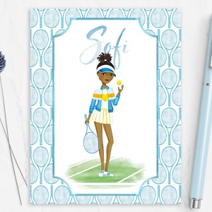 Customized A2 Notecards: Tennis Love