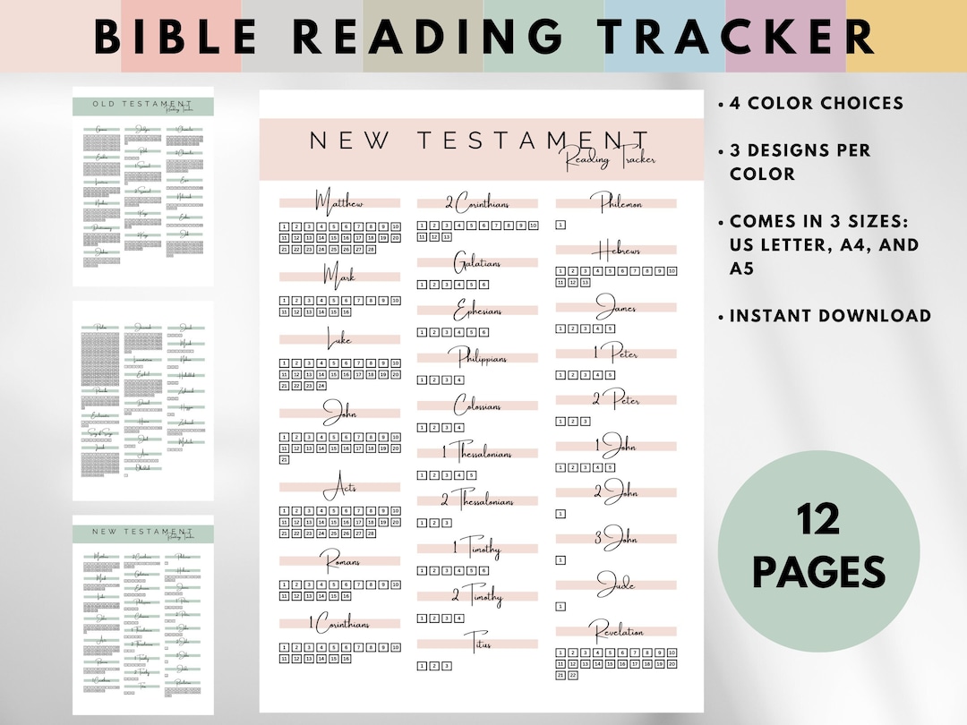 Bible Reading Tracker Printable Bible Study Guide Bible Reading ...