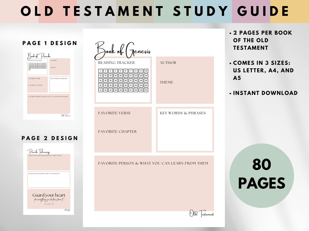 Old Testament Printable Study Guide Bible Reading Tracker - Etsy México