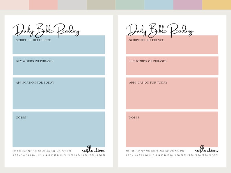 Daily Bible Reading Printable Bible Study Digital Download - Etsy