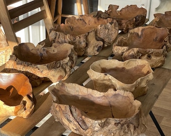 Schale aus Teakwurzelholz, dekorative Schale, rustikale Schale, Tischdekoration, Massivholzschale, handgefertigte Obstschale aus Holz, Servierschale aus Naturholz