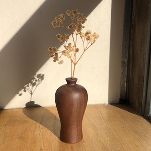 Minimalist Wood Vase Wooden Vases For Flower Miniature Wood Vase Wooden Home Decor Wooden Accents Handmade Vase Dried Flower Vase