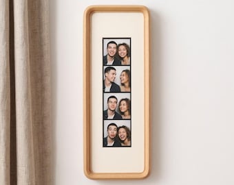 Solid Beech F-Style Photobooth Strip Frame | Modern Curved Design, Wall or Desk Display