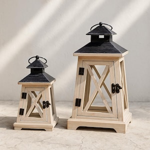 Rustic Lantern Decor Wooden Candle Holder Farmhouse Lightbox Vintage Lantern Wedding Centerpiece Patio Decor Indoor Outdoor Decoration