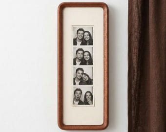 Solid Ebony F-Style Photobooth Strip Frame | Modern Curved Design, Wall or Desk Display