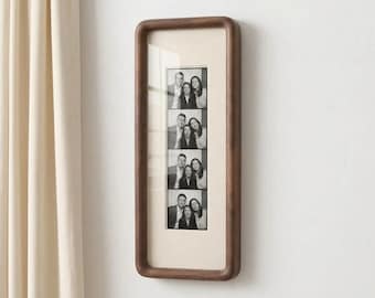 Handcrafted Wooden Photo Strip Frame – Walnut, Ebony, Beech, Cherry (V-Style, F-Style, Rounded)