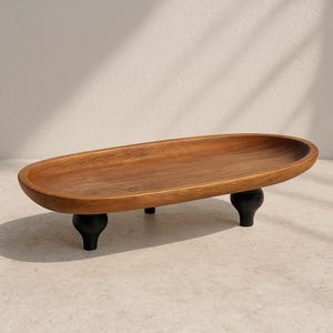 Rustic Wooden Tray with Legs: Farmhouse Kitchen Organizer