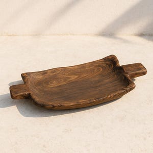 Decorative Natural Wooden Tray Wood Storage Tray Organiser Natural Wood Tray Decorative Storage Kitchen Storage Tray Farmhouse Style Rustic