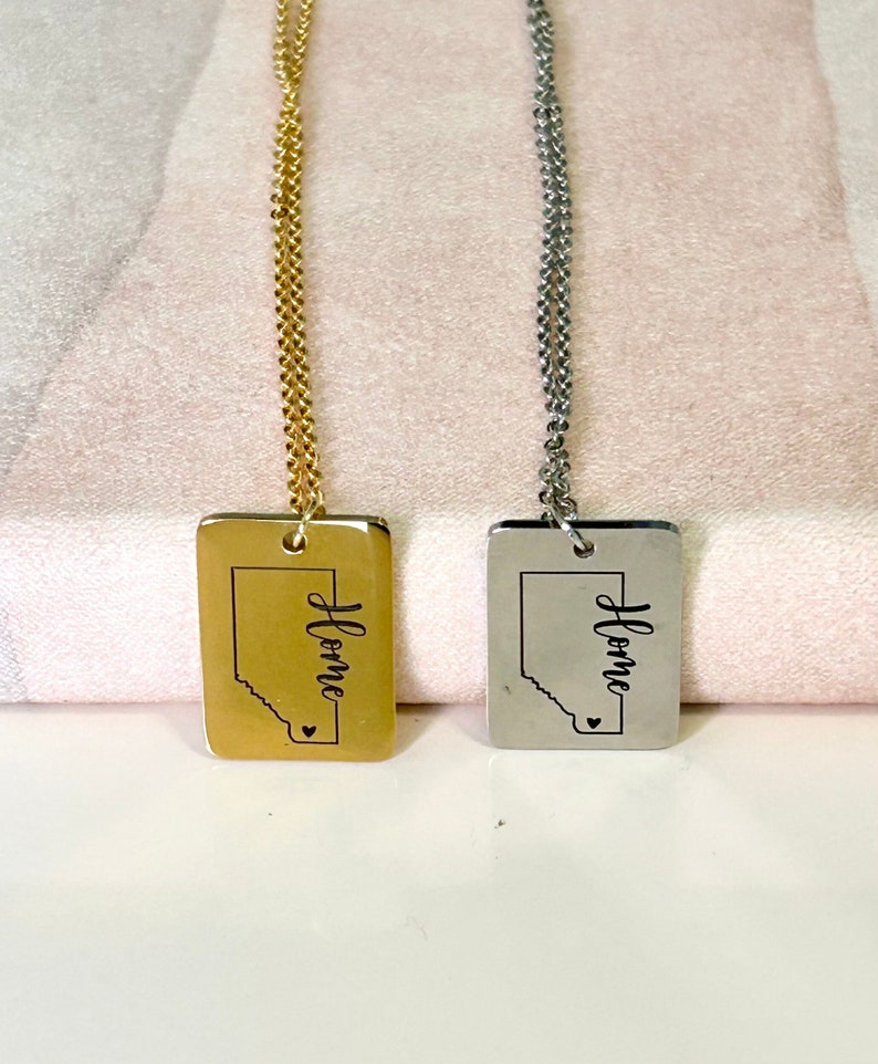 Alberta Home Necklace, Canada Day, Province Map, State Jewelry, Going Away Present, Girls Trip