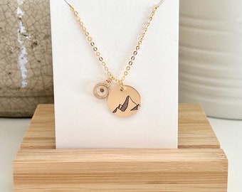 Collar con colgante de oro con semilla de mostaza "La fe mueve montañas", personalizable, grabado con láser, collar con dije, joyería cristiana, Mateo 17:10