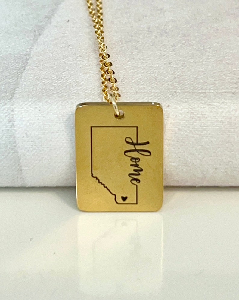 Alberta Home Necklace, Canada Day, Province Map, State Jewelry, Going Away Present, Girls Trip