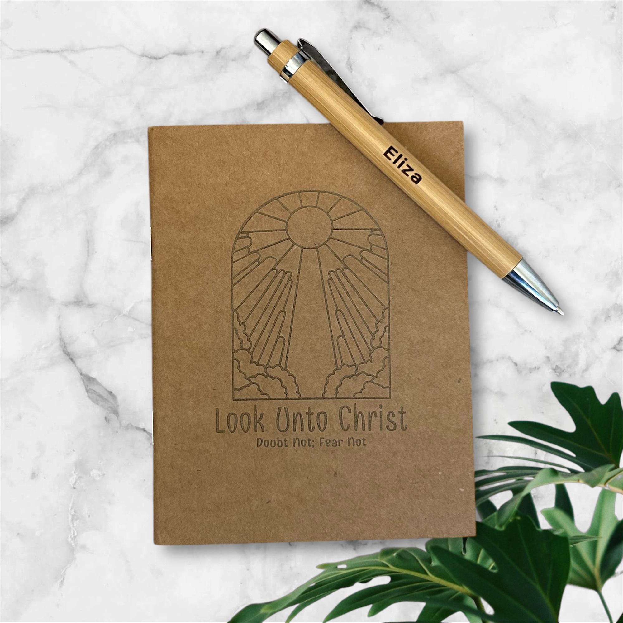 Look Unto Christ 2025 LDS Youth Theme Logo Journal, Personalized Engraved Notebook, Youth Conference Book, YW YM Gift, Trek, Moroni's Quest