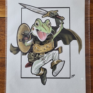 Anime Frog Painting Anime Frog Wall Art Anime Frog Wall Decor Anime Frog Art Decor Chrono Trigger Frog Anime