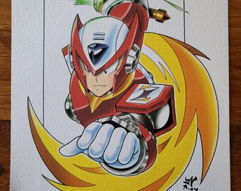 Anime Megaman Zero schilderij Anime Megaman Zero muurkunst Anime Megaman Zero muur decor Anime Megaman Zero kunst onregelmatige Hunter Zero print