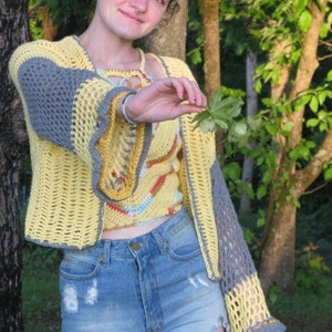 The Lattice Of Coincidence Bell Sleeve Cardigan Crochet Pattern: Advanced Beginner Sweater / Jacket *PATTERN ONLY*