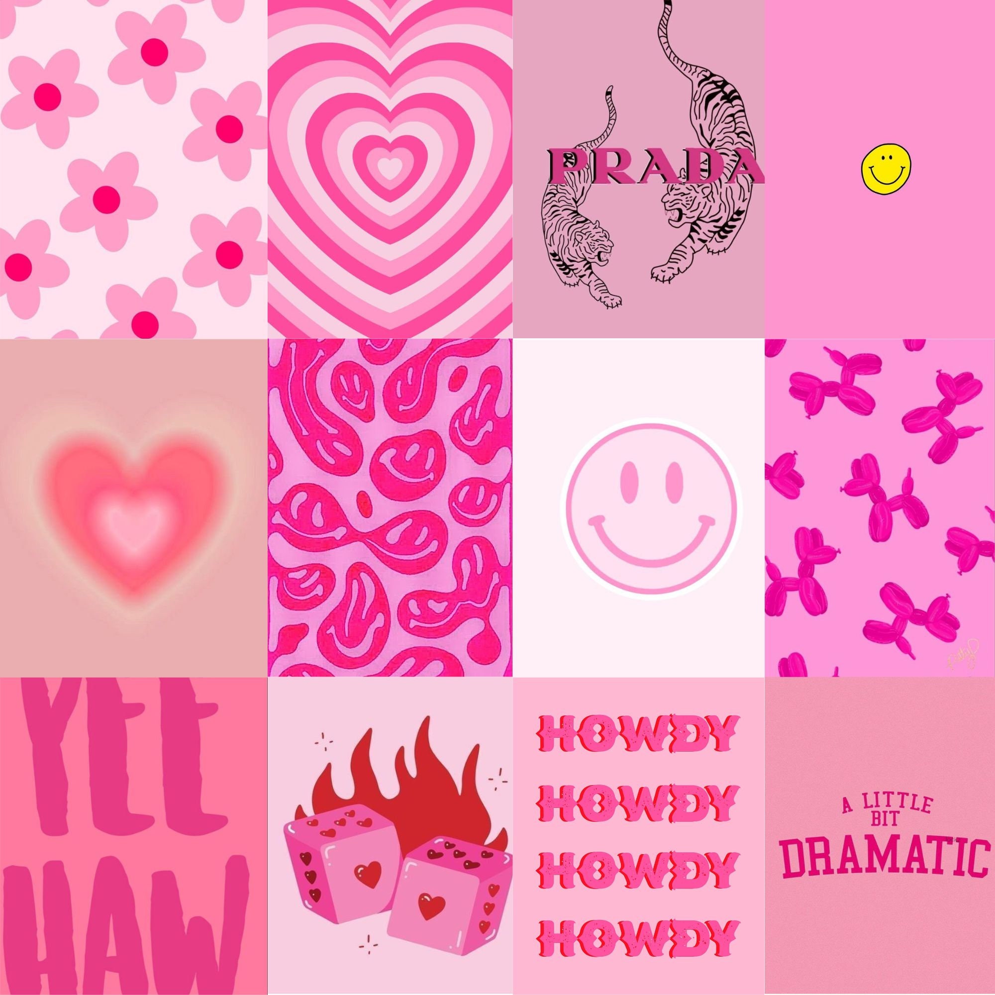 88 PCS Pink Preppy Aesthetic Pink Lovers Prints Red and - Etsy