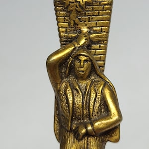 Antieke bronzen wijndruif OOGST MAN figurale lakzegel stempel / ondertekend BARBEITOS