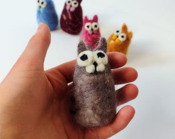 Custom Needle Felted Wool Cat, Pet Portrait Toy