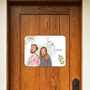 Personalisiertes illustriertes Schild Paare Edition I Wand- und Türbehang I CUSTOM Gift