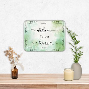Signo de bienvenida para el hogar I Decoración del hogar I Regalo para cualquier ocasión I Colgante de pared y puerta