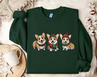 Corgi Christmas Sweatshirt, Corgi Crewneck Pullover, Corgi Mom Sweatshirt, Corgi Mom Gift, Corgi Lover Gift, Corgi Christmas Holiday Shirt