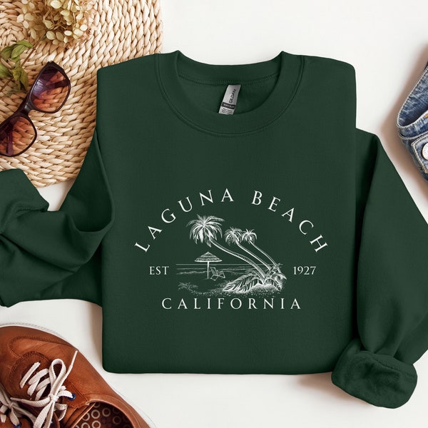 Laguna Beach Sweatshirt, California Beach Shirt, Beach Sweater, Spring Break Crewneck, Beach Pullover, College Road Trip Sweatshirt
