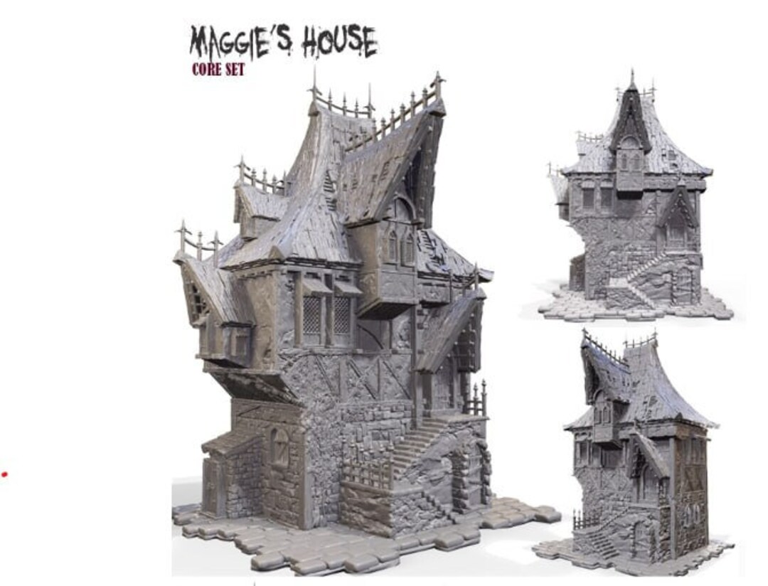 Maggie's House 3D Printed, Fantasy Game, Building, Mordheim, Wargaming ...