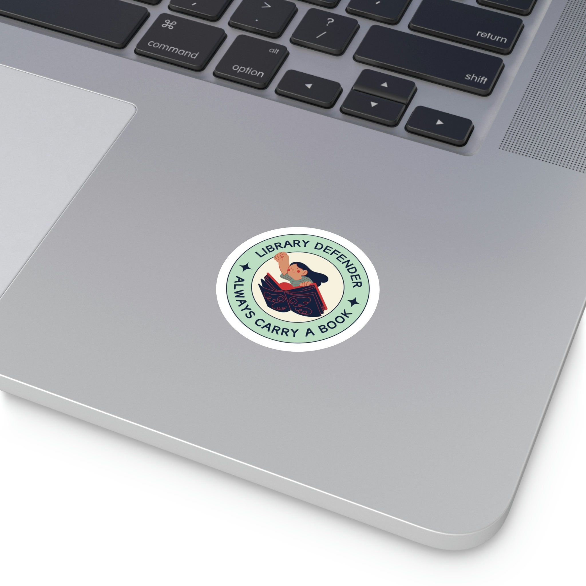 Library Defender - Always Carry A Book Sticker Librarian Gift Vinyl ...