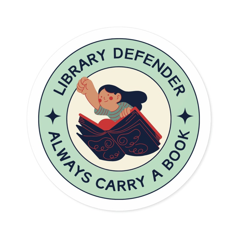 Library Defender - Always Carry A Book Sticker Librarian Gift Vinyl ...