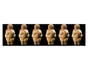 Venus de Willendorf Pegatina para el parachoques Diosa Antigua Neolítica Cuerpo Positividad Liberación de grasa Feminista Fertilidad Regalo Presente Coche Botella de agua