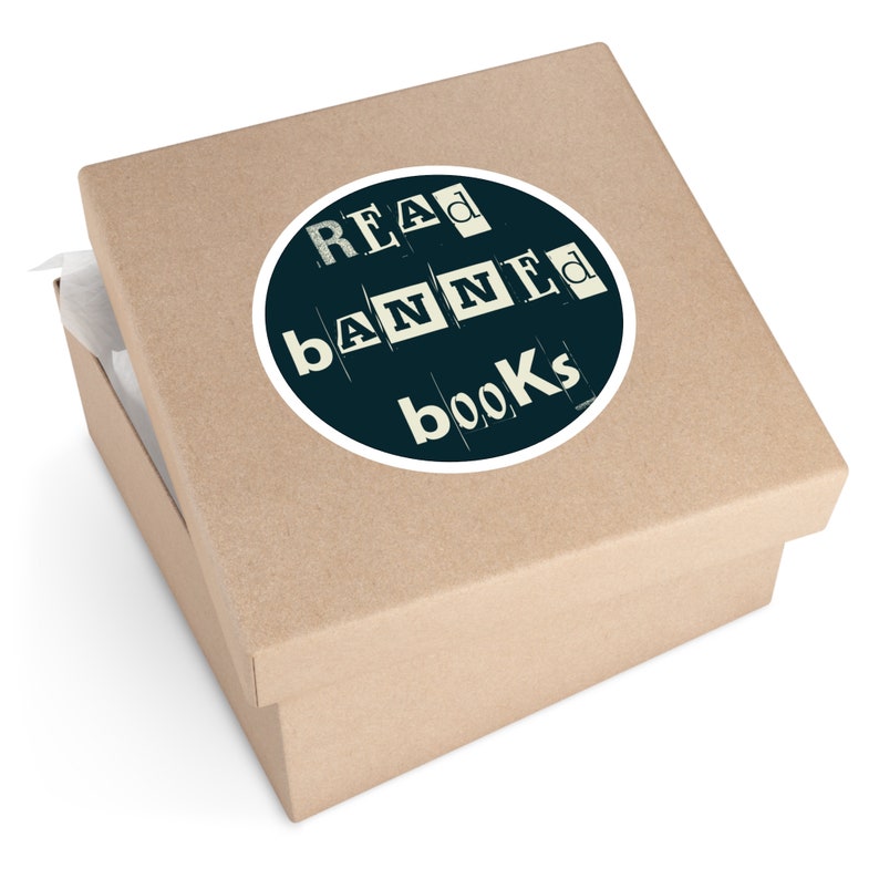 Read Banned Books Round Sticker Political Vinyl Decal Support Libraries Stop Book Bans Laptop Water Bottle Librarian Gift Present Vehicle image 5