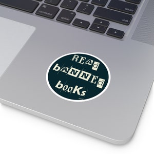 Read Banned Books Round Sticker Political Vinyl Decal Support Libraries Stop Book Bans Laptop Water Bottle Librarian Gift Present Vehicle image 4