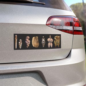 Prehistoric Goddess Car Magnet | Waterproof Vinyl Vehicle Decor | Body Positivity Feminist Witchcraft Feminine Divine | Bumper Sticker