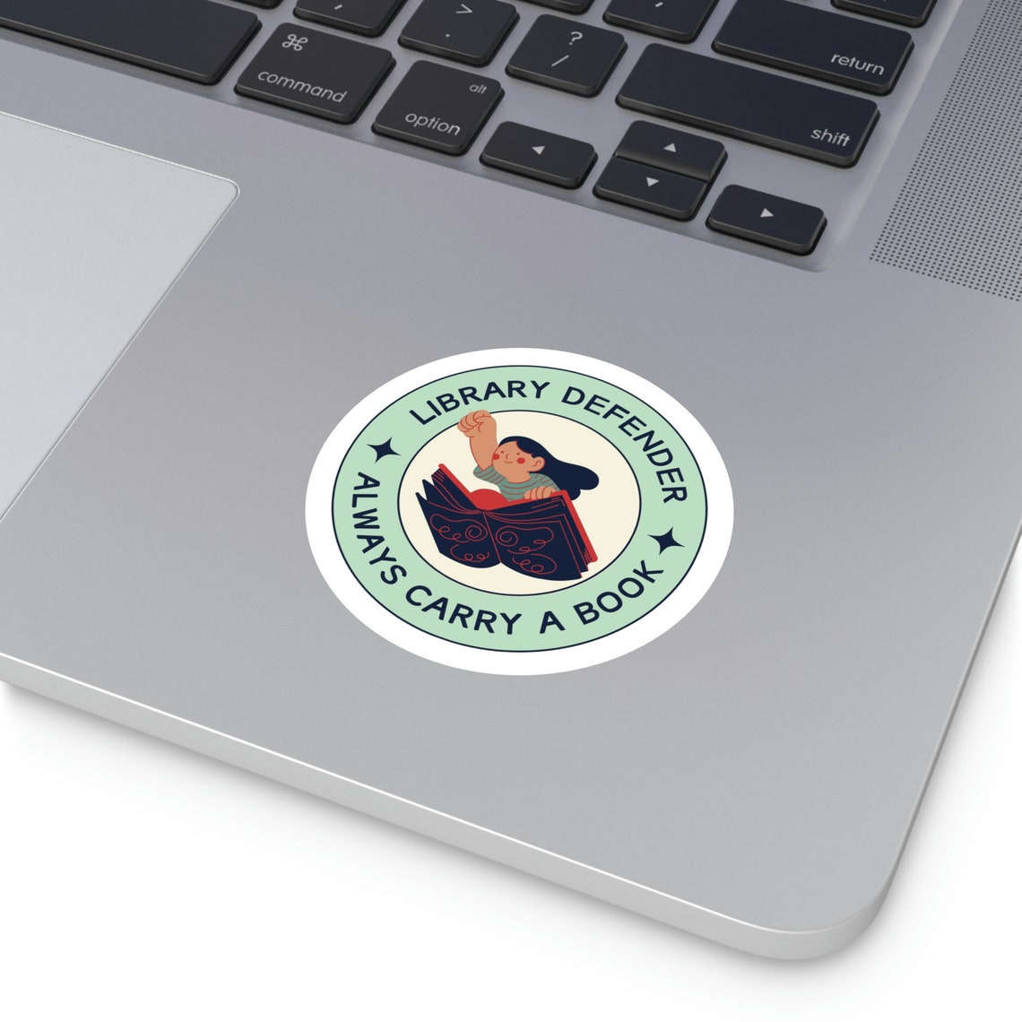 Library Beeping Sticker Library Defender - Always Carry A Book Sticker Librarian Gift Vinyl ...