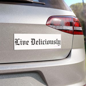 Live Deliciously Vinyl Car Magnet | Devil Vehicle Decal | Gothic Water Bottle Vehicle Laptop Decor | Hail Satan | Satanism | Satanic Panic