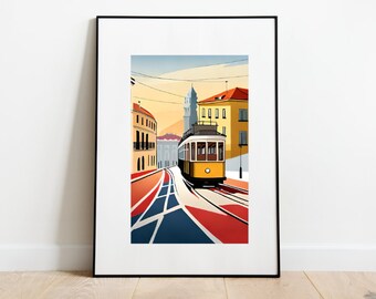 Yellow tram Lisbon travel