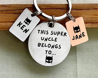 Personalized Hero Uncle Keychain: Custom Stainless Steel Gift