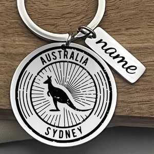 Personalized Sydney Keychain: Stainless Steel Australia Souvenir