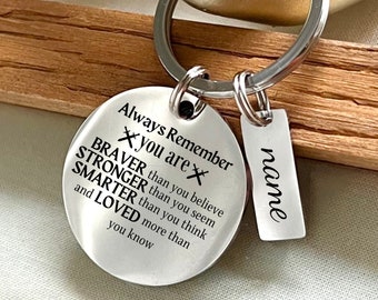 Personalized Stainless Steel Keychain: Inspirational Engraved Gift