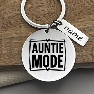 Custom Auntie Mood Stainless Steel Keychain - Personalized Gift For Friends Or Aunt