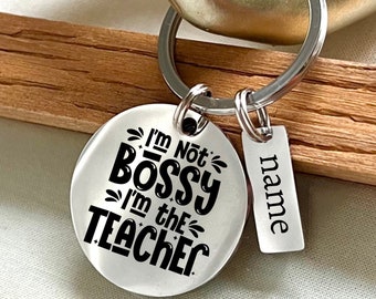 Personalized Teacher Keychain: Sarcastic Stainless Steel Gift