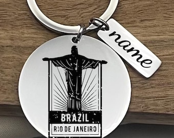 Llavero personalizado de Brasil: regalo de recuerdo de acero inoxidable